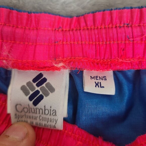 Vintage Men's Size XL Columbia Gorge‎ Pants Neon Blue Green Ski Track Running - Picture 2 of 10